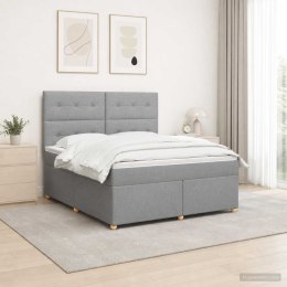 VidaXL Łóżko kontynentalne z materacem jasnoszary 140 x 200 cm tkanina