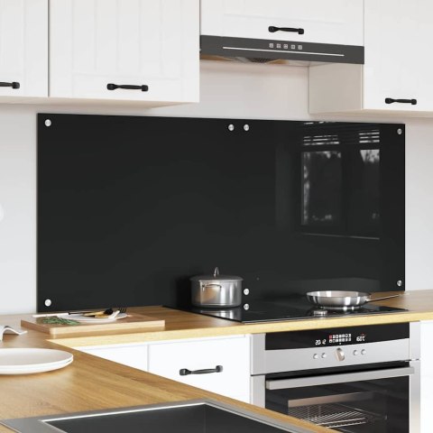 VidaXL Panel kuchenny 2 szt. Czarny 70 x 60 cm szkło hartowane