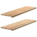 VidaXL Parapety 2 szt., surowe, 140x40x2 cm, lite drewno dębowe