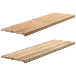 VidaXL Parapety 2 szt., surowe, 140x40x2 cm, lite drewno dębowe
