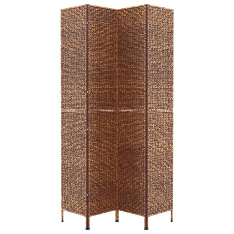VidaXL Parawan pokojowy 4-panelowy, brązowy, 163x180 cm, hiacynt wodny