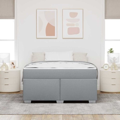 VidaXL Ramka łóżka z materacem Jasnoszary 140 x 200 cm tkanina