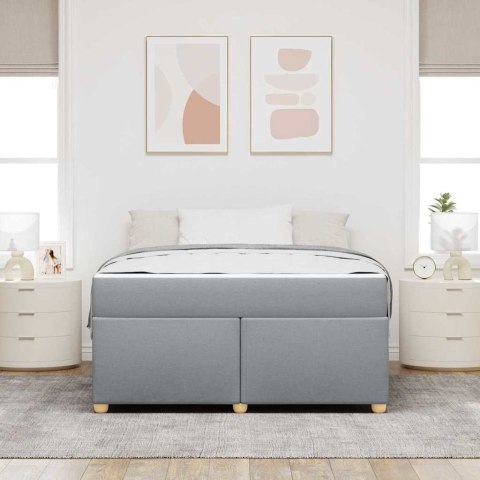 VidaXL Ramka łóżka z materacem Jasnoszary 140 x 200 cm tkanina