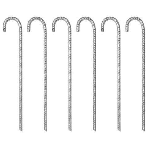 VidaXL Śledzie do namiotu, 6 szt., 41,5 cm, Ø12 mm, stal galwanizowana