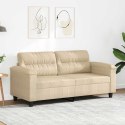 VidaXL Sofa 2-osobowa, kremowy, 140 cm, tapicerowana mikrofibrą