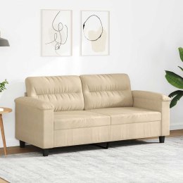VidaXL Sofa 2-osobowa, kremowy, 140 cm, tapicerowana mikrofibrą