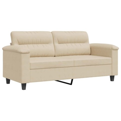 VidaXL Sofa 2-osobowa, kremowy, 140 cm, tapicerowana mikrofibrą