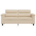 VidaXL Sofa 2-osobowa, kremowy, 140 cm, tapicerowana mikrofibrą
