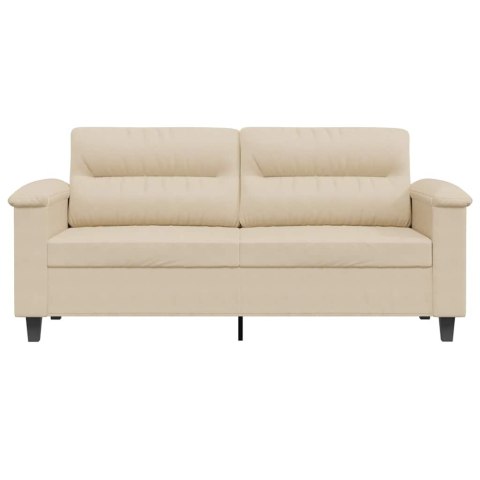 VidaXL Sofa 2-osobowa, kremowy, 140 cm, tapicerowana mikrofibrą