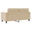 VidaXL Sofa 2-osobowa, kremowy, 140 cm, tapicerowana mikrofibrą