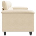 VidaXL Sofa 2-osobowa, kremowy, 140 cm, tapicerowana mikrofibrą