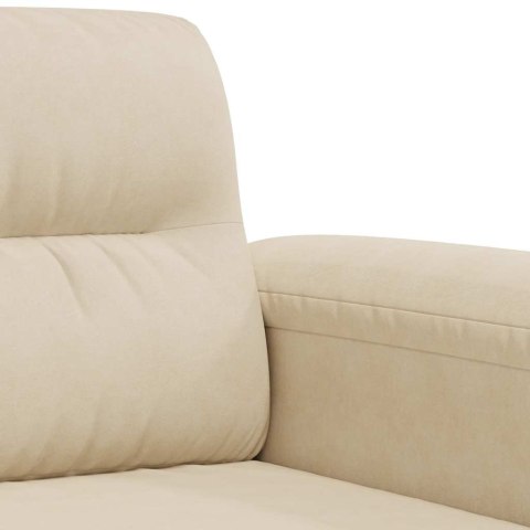 VidaXL Sofa 2-osobowa, kremowy, 140 cm, tapicerowana mikrofibrą