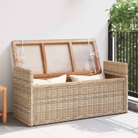 VidaXL Ławka z miejscem do przechowywania GENDT Naturalny rattan