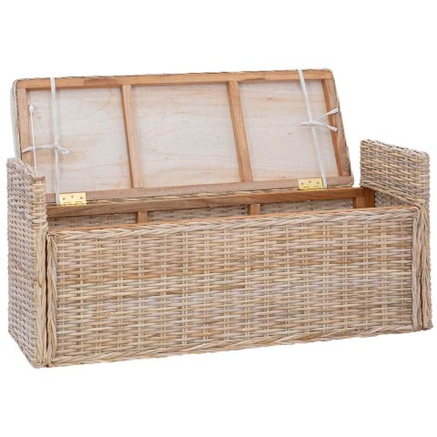 VidaXL Ławka z miejscem do przechowywania GENDT Naturalny rattan