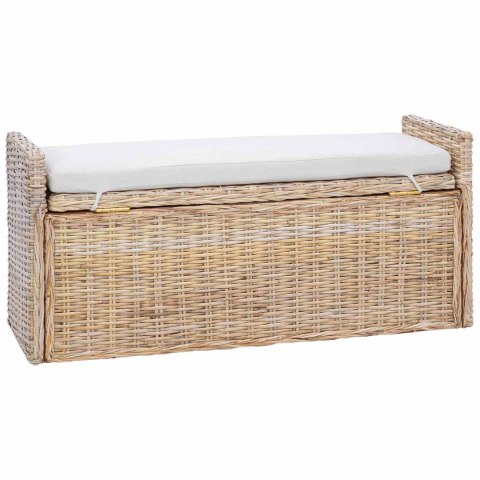 VidaXL Ławka z miejscem do przechowywania GENDT Naturalny rattan