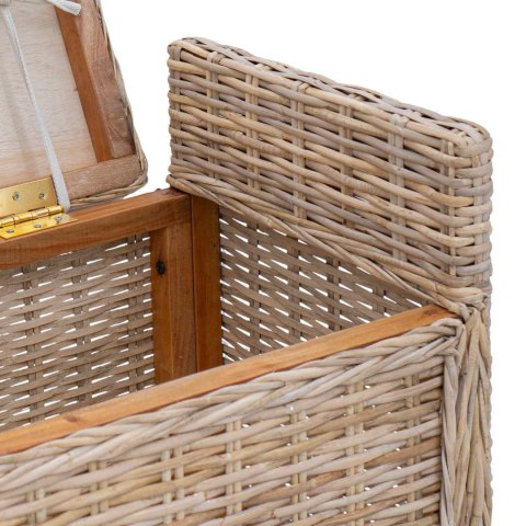 VidaXL Ławka z miejscem do przechowywania GENDT Naturalny rattan
