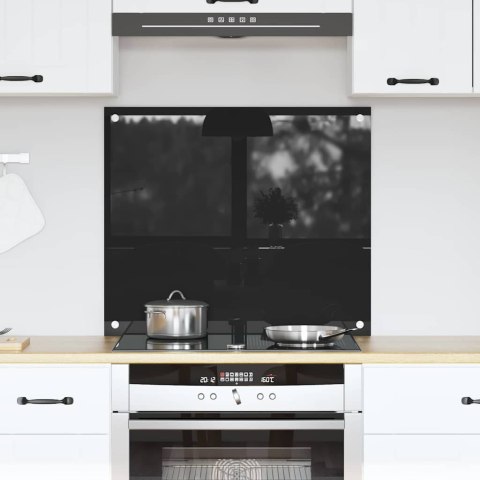 VidaXL Panel kuchenny Czarny 70 x 60 cm szkło hartowane