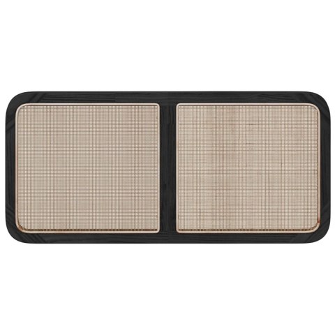 VidaXL Zagłówek Z zagłówkiem Czarny 120 x 55 x 3 cm rattan