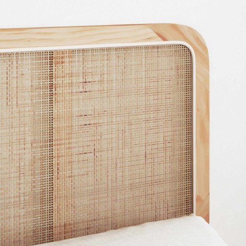 VidaXL Zagłówek Z zagłówkiem Naturalny 160 x 55 x 3 cm rattan