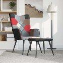 VidaXL Fotel z podnóżkiem, patchwork, obity tkaniną