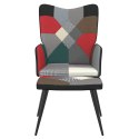 VidaXL Fotel z podnóżkiem, patchwork, obity tkaniną