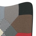 VidaXL Fotel z podnóżkiem, patchwork, obity tkaniną