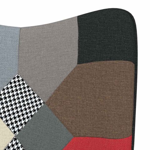 VidaXL Fotel z podnóżkiem, patchwork, obity tkaniną
