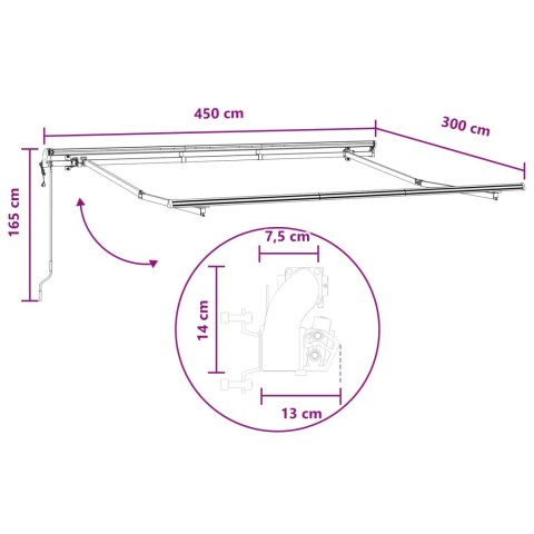 VidaXL Markiza elektryczna 4,5 x 3 m Szarobeżowy 100% poliester
