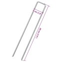 VidaXL Kołki gruntowe w kształcie litery U, 50 szt., 20x4 cm, stal