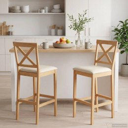 VidaXL Stołek barowy 2 pcs Naturalny i Beżowy
