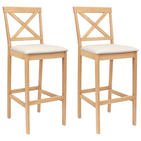 VidaXL Stołek barowy 2 pcs Naturalny i Beżowy