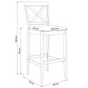 VidaXL Stołek barowy 2 pcs Naturalny i Beżowy