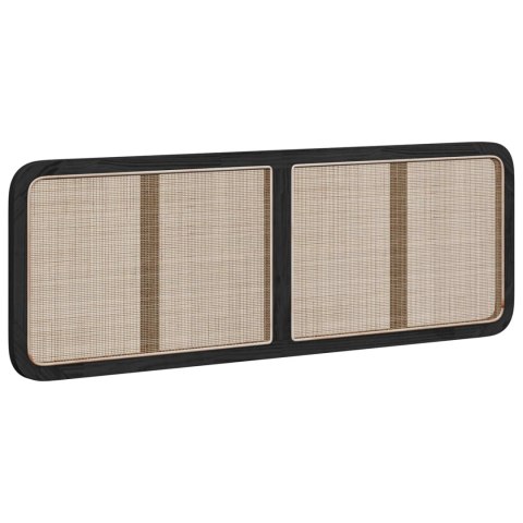 VidaXL Zagłówek Z zagłówkiem Czarny 160 x 55 x 3 cm rattan
