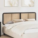 VidaXL Zagłówek Z zagłówkiem Czarny 180 x 55 x 3 cm rattan