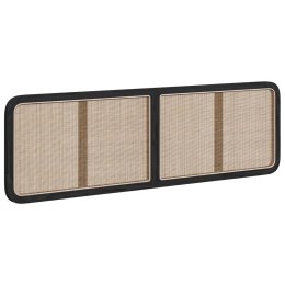 VidaXL Zagłówek Z zagłówkiem Czarny 180 x 55 x 3 cm rattan