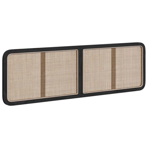 VidaXL Zagłówek Z zagłówkiem Czarny 180 x 55 x 3 cm rattan