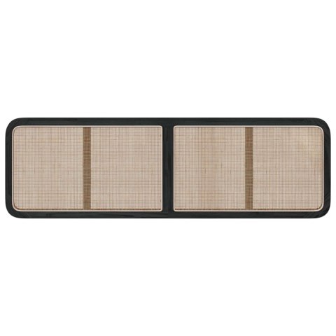 VidaXL Zagłówek Z zagłówkiem Czarny 180 x 55 x 3 cm rattan
