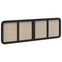 VidaXL Zagłówek Z zagłówkiem Czarny 180 x 55 x 3 cm rattan