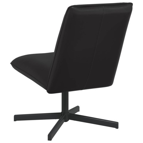 VidaXL Fotel obrotowy Czarny Ekoskóra