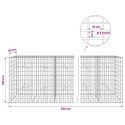 VidaXL Gabion z drutu 3,5 mm i siatką 5x10 cm 350x20x100 cm