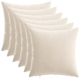 VidaXL Poduszka 6 szt. HEERLEN kremowy 45 x 45 cm Tkanina Chenille
