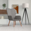 VidaXL Fotel, jasnoszary, obity aksamitem