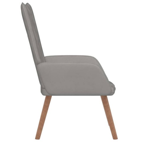 VidaXL Fotel, jasnoszary, obity aksamitem