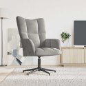 VidaXL Fotel, jasnoszary, obity aksamitem