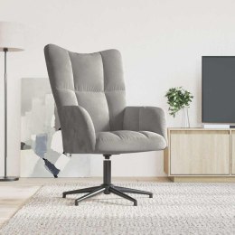 VidaXL Fotel, jasnoszary, obity aksamitem