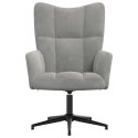 VidaXL Fotel, jasnoszary, obity aksamitem