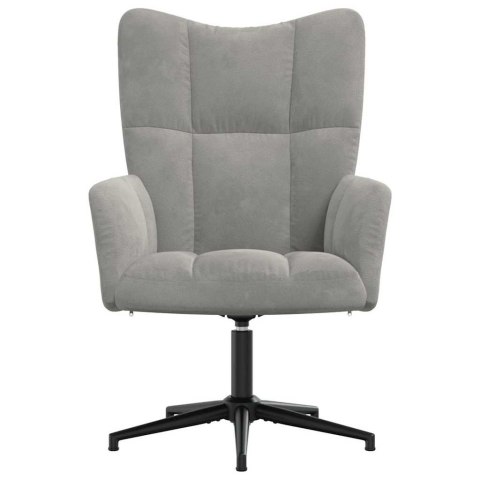 VidaXL Fotel, jasnoszary, obity aksamitem