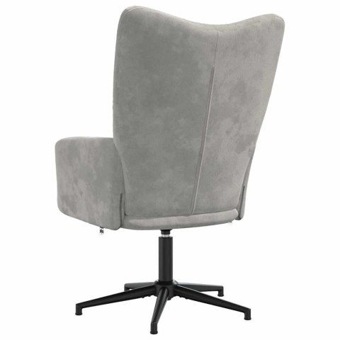 VidaXL Fotel, jasnoszary, obity aksamitem