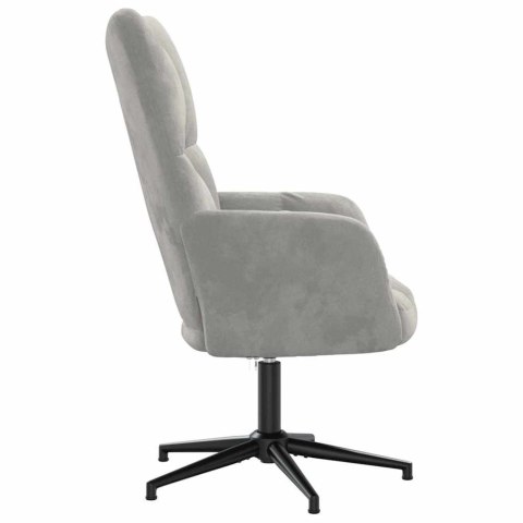 VidaXL Fotel, jasnoszary, obity aksamitem