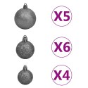 VidaXL Sztuczna choinka na zawiasach, 150 lampek LED i bombki, 150 cm